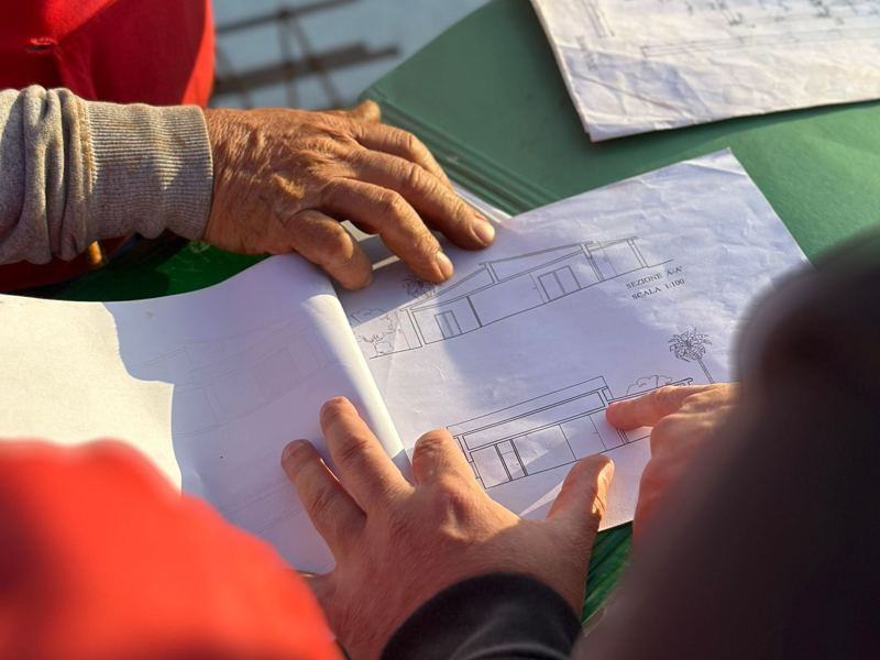 Reviewing plans on site