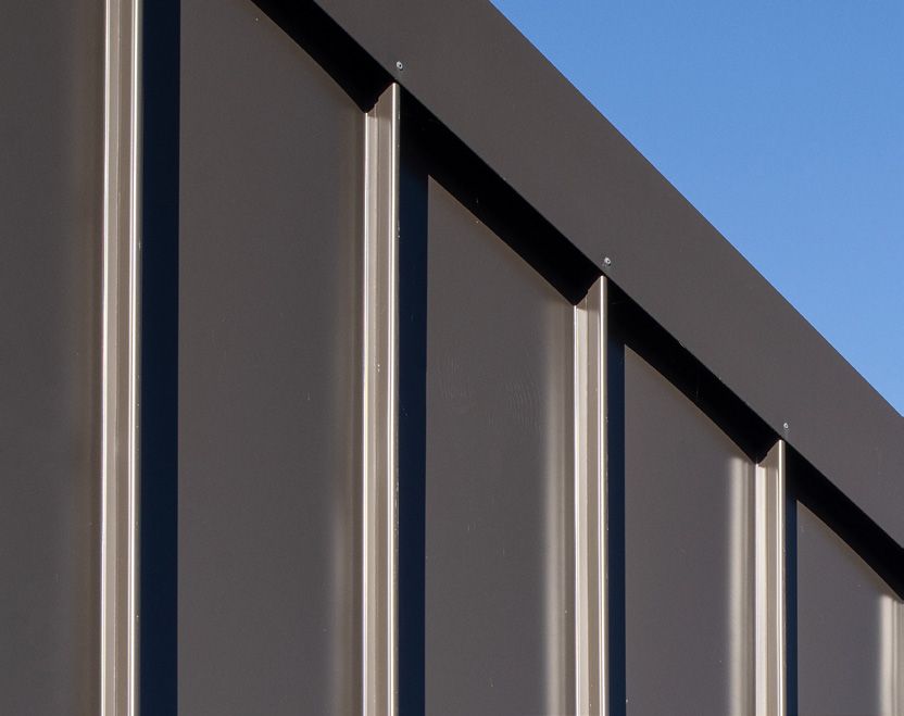 Dark vertical Eurotray profiled metal cladding